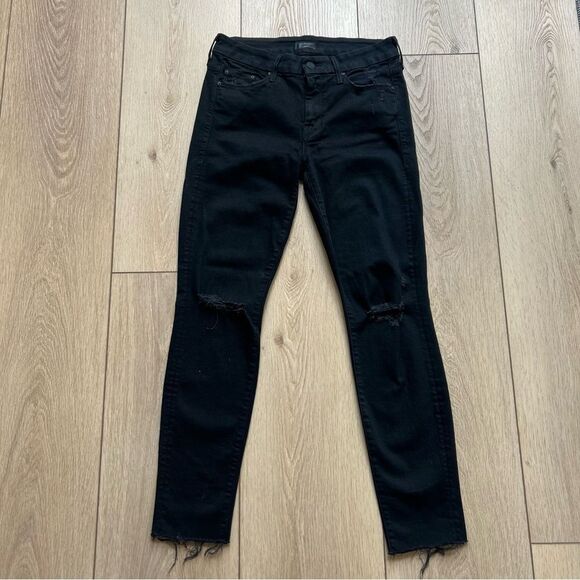 Mother Jeans The Looker Ankle Fray Guilty as Sin Black Color Size 27 - Picture 5 of 15